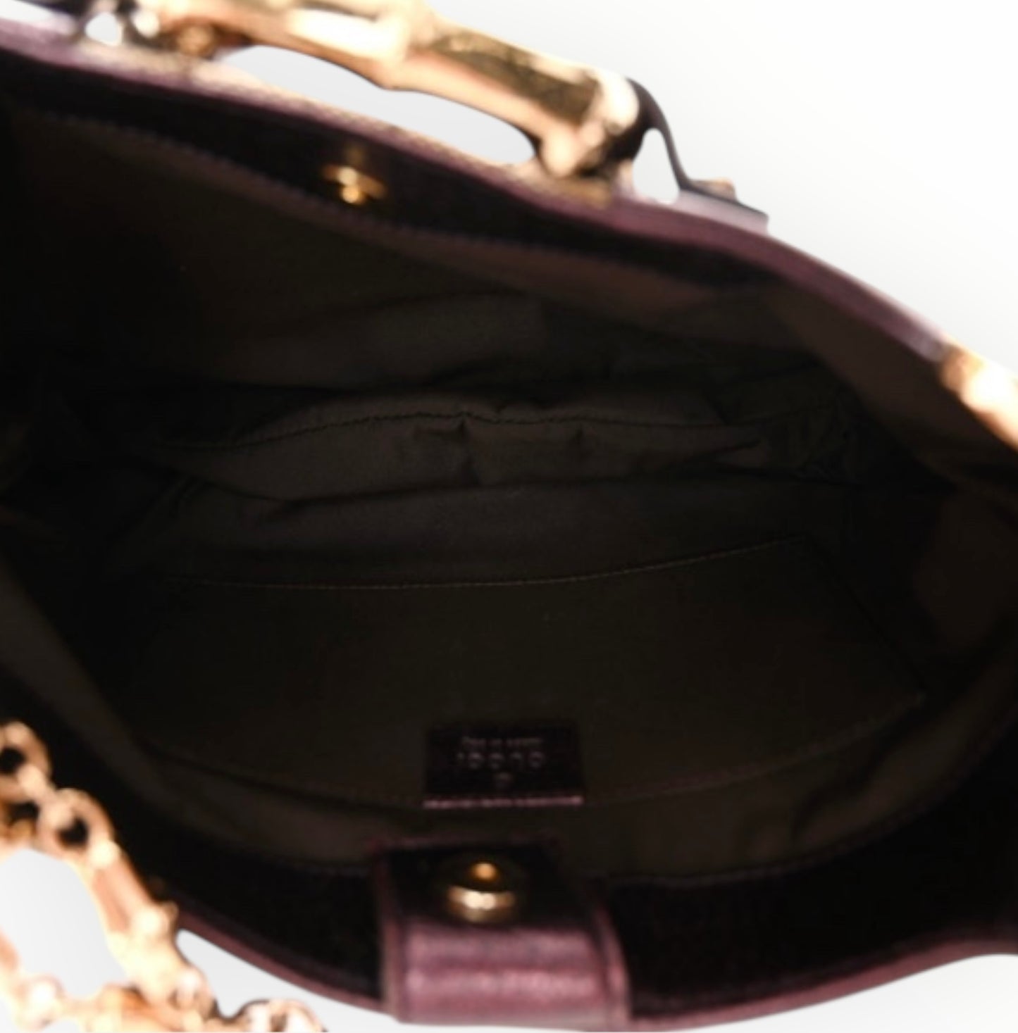 Gucci Bamboo Ring Chain Shoulder Bag - Beige - Size H22cm x W32cm x D7cm