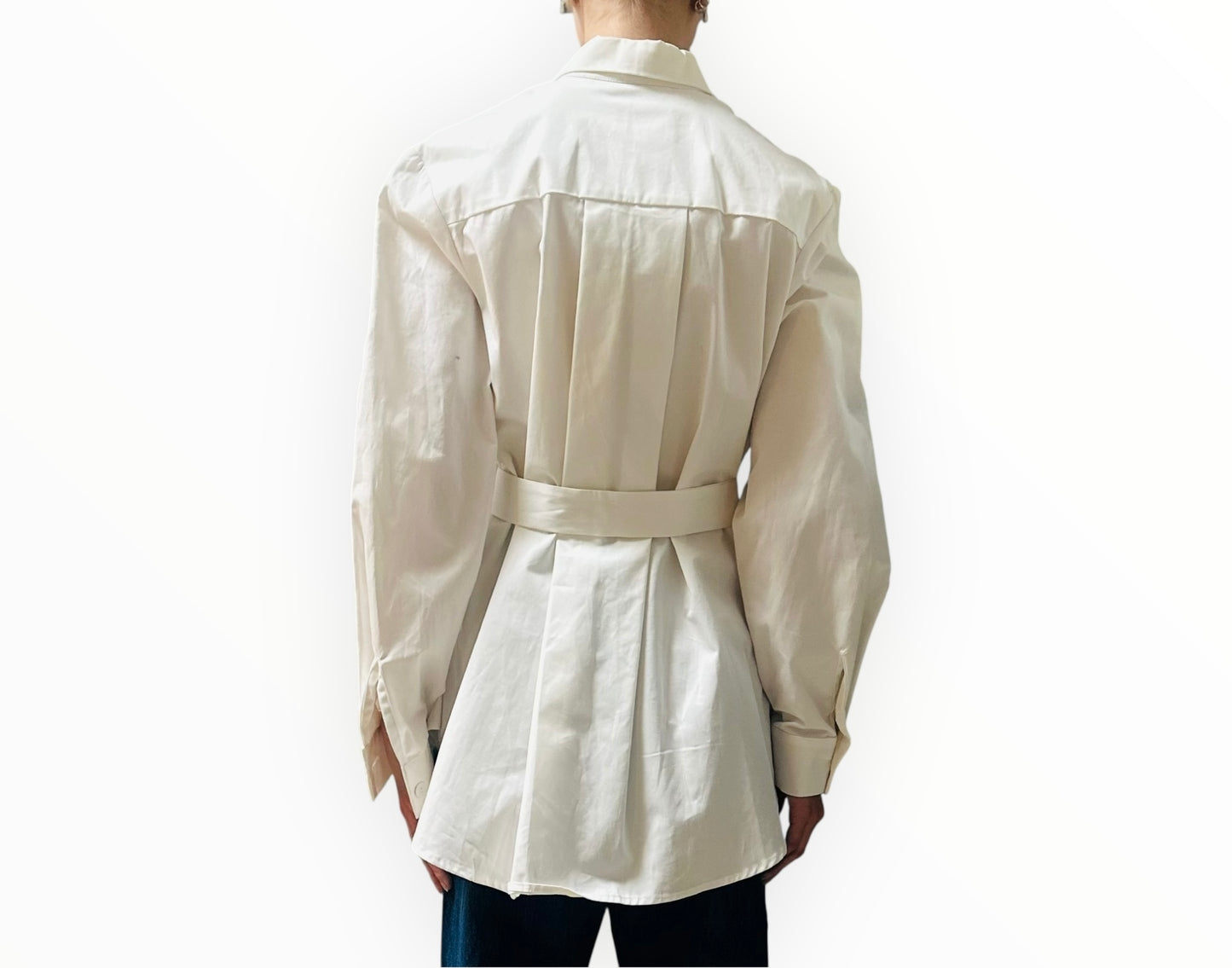 Matin Concealed Placket Jacket - White - Size AU10