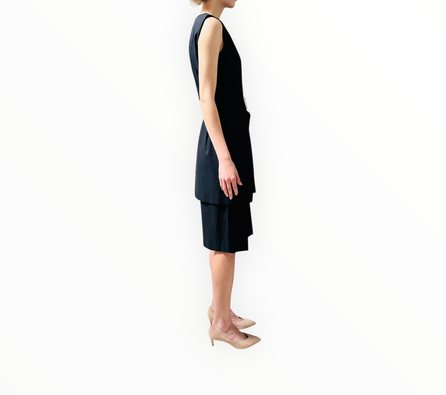 Dries Van Noten Double Skirt Dress - Navy - Size 38