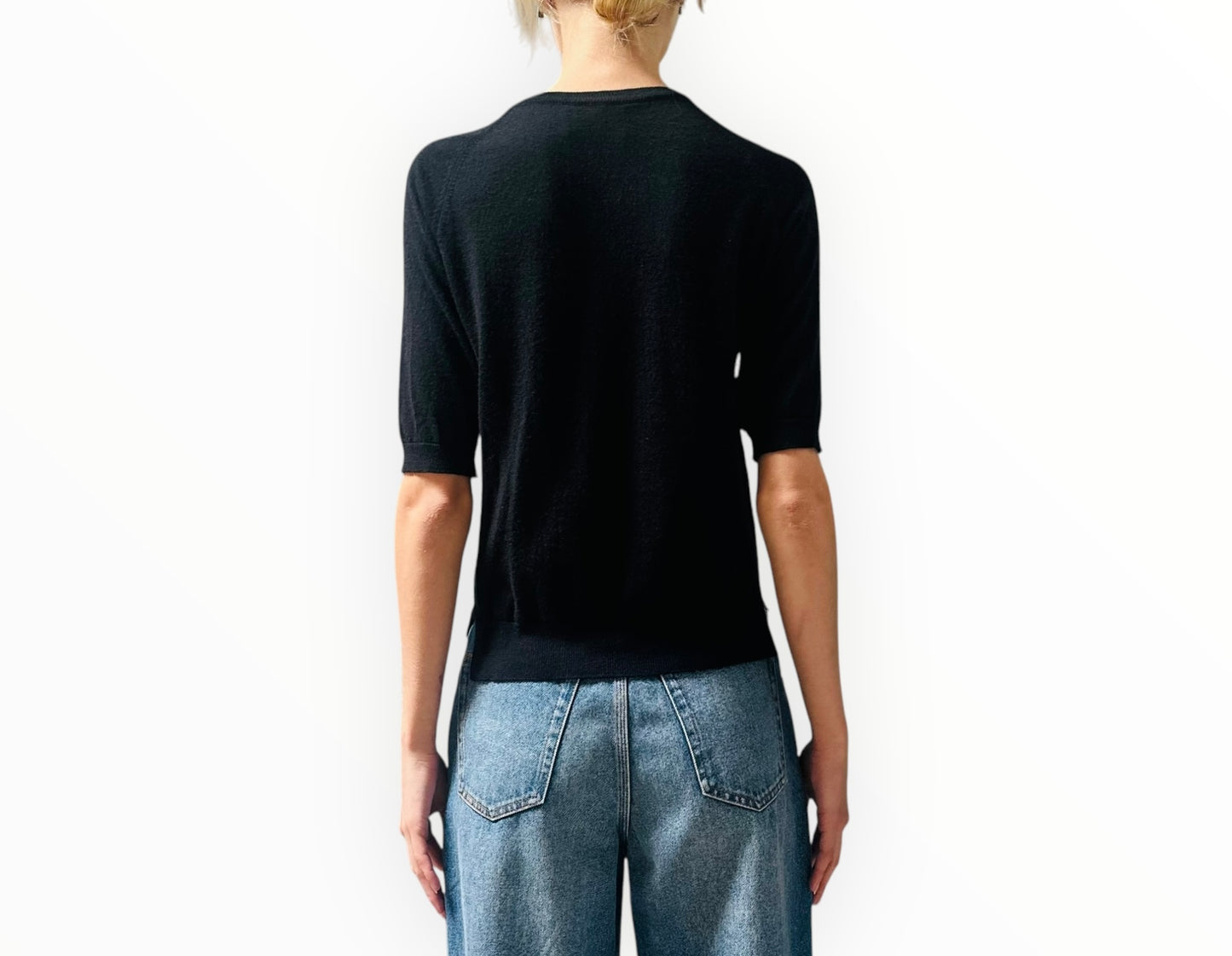 Simone Roche Beaded Neck Sweater - Black - Size S