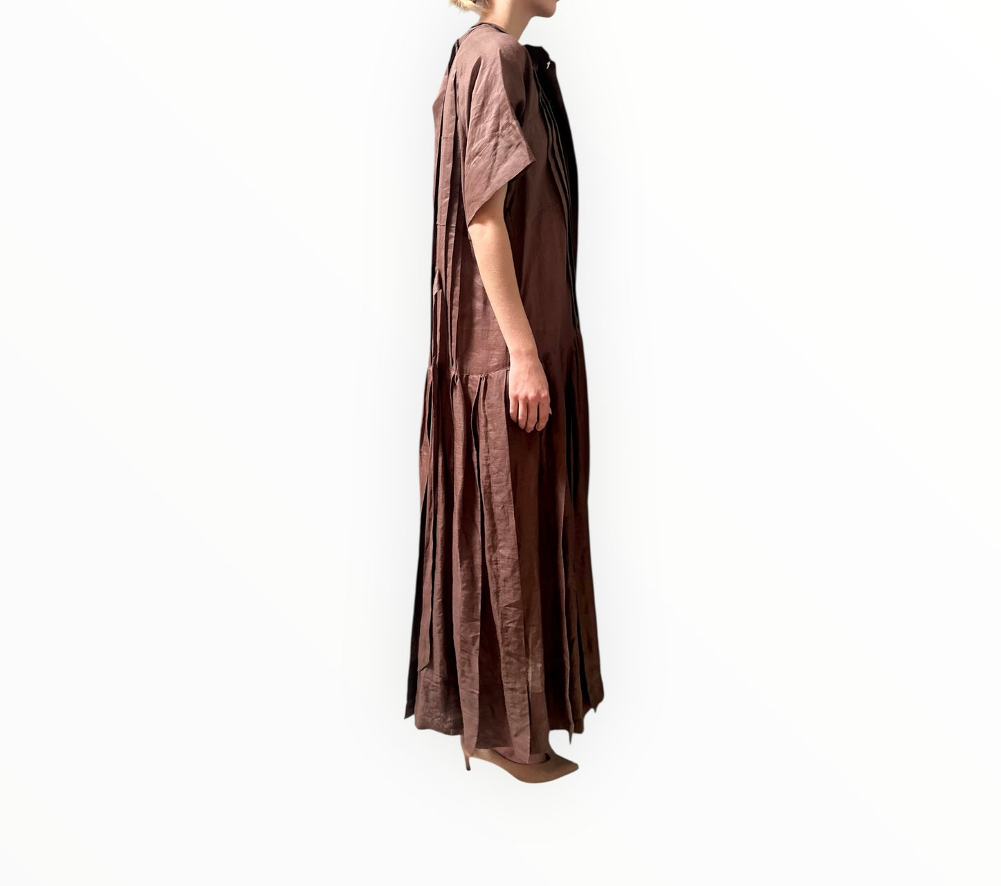 Lee Mathews Pintuck Front Dress - Chocolate - Size 2
