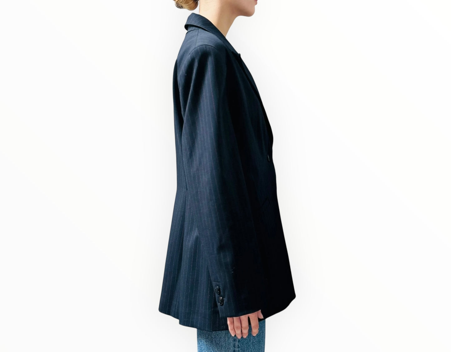 Ganni Pinstripe Blazer - Navy/Red - Size 44