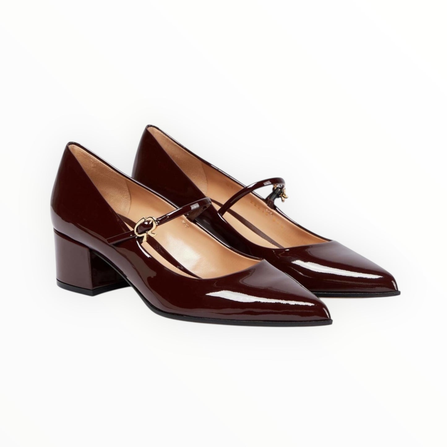 Gianvito Rossi Patent Mary Jane Pumps - Bourgogne- Size 39.5