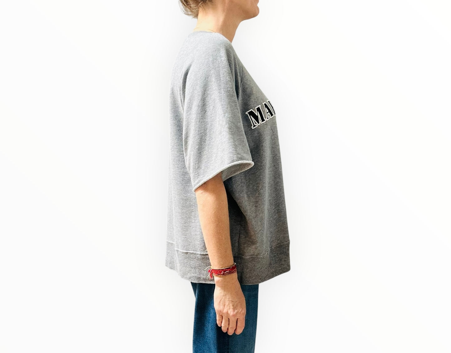 MM6 Maison Margiela Short Sleeve Sweatshirt - Grey - Size M