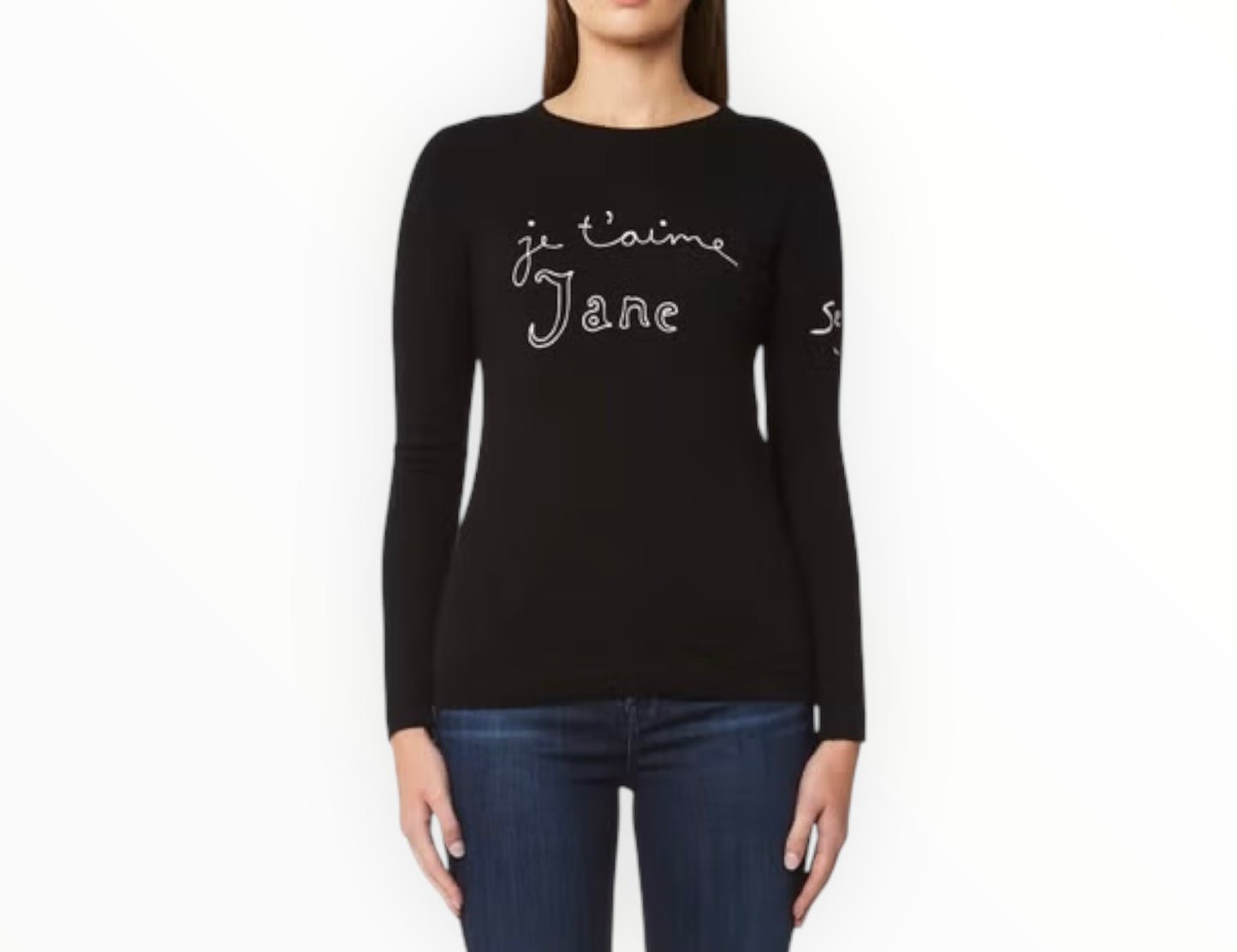 Bella Freud Je T'Aime Jane Sweater - Black - Size S