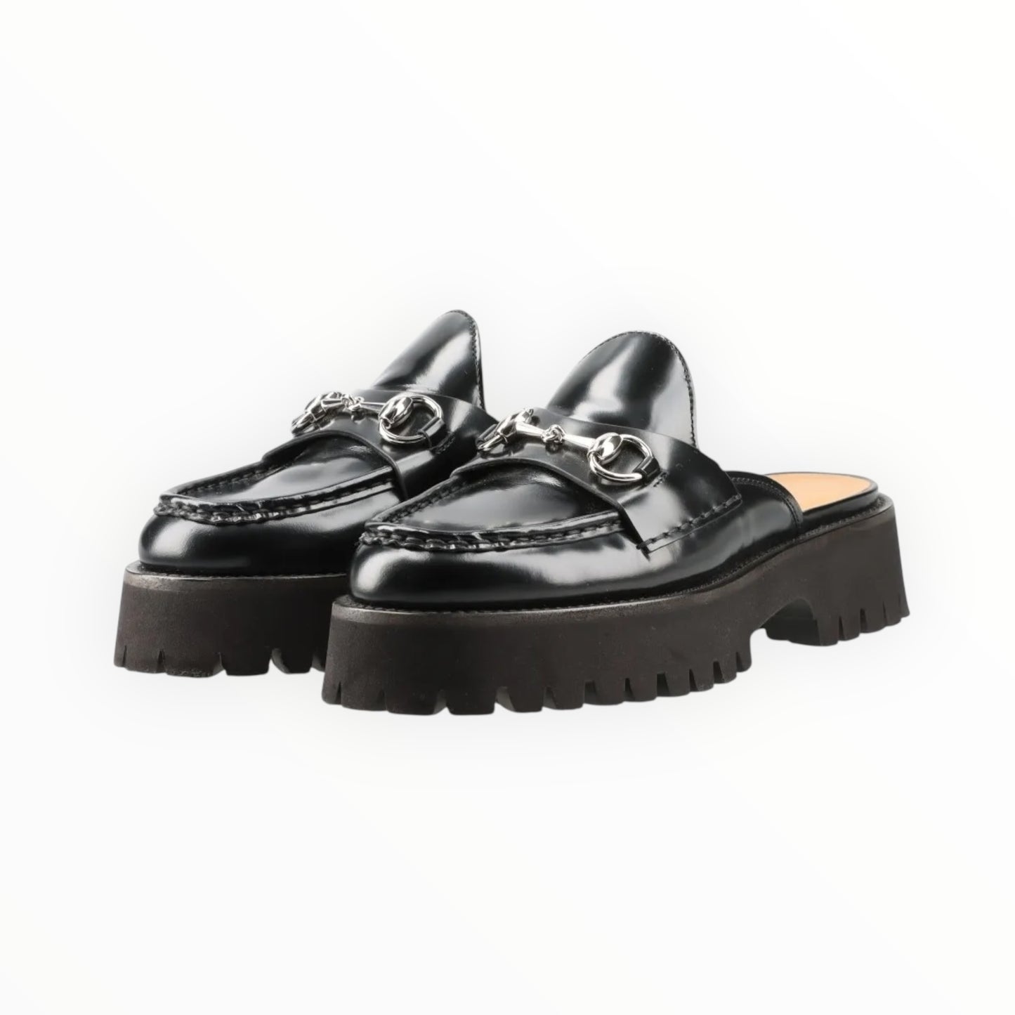 Gucci Horsebit Lug Mules - Black - Size 37