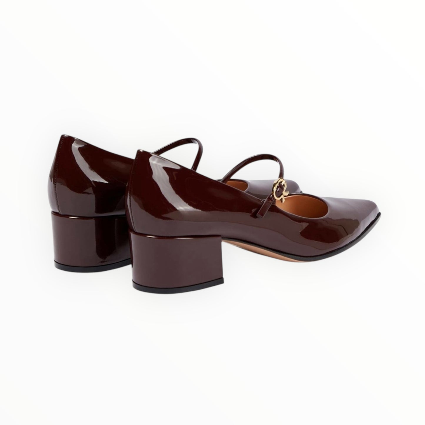 Gianvito Rossi Patent Mary Jane Pumps - Bourgogne- Size 39.5