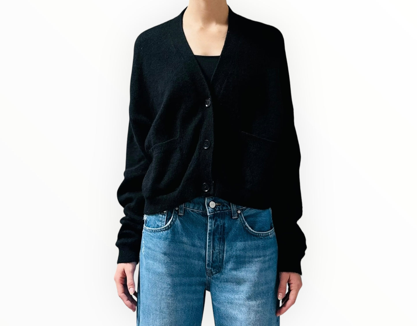 Scanlan Theodore Cropped Cashmere Cardigan - Black - Size M
