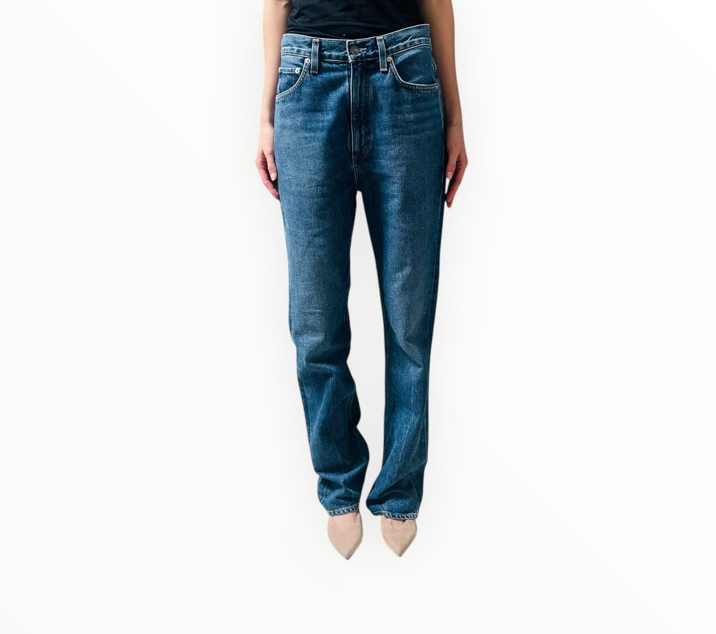 Agolde Bootcut High-rise Jeans - Mid Blue - Size 27