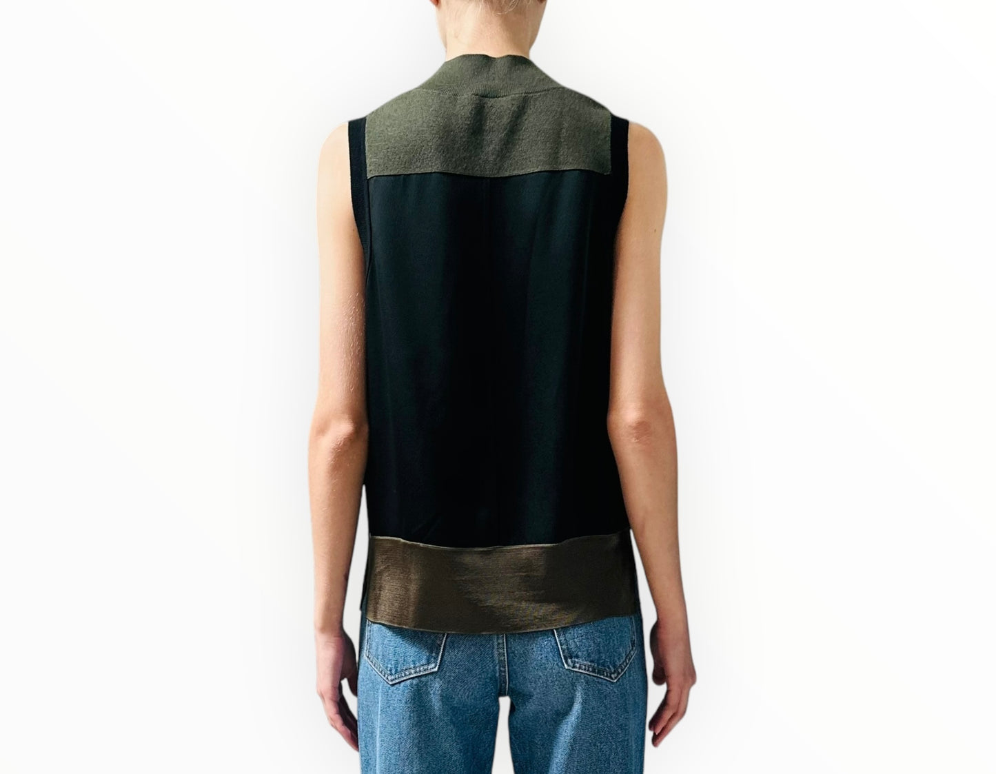Rag & Bone Combo Vest - Black/Khaki - Size M