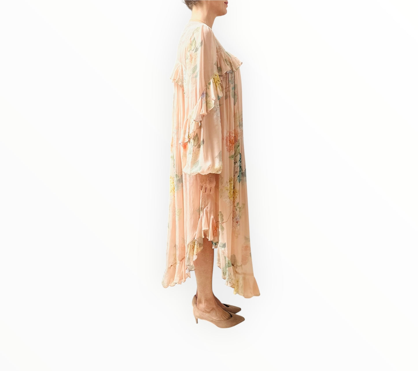 Zimmermann Illuminate Cape Dress - Soft Peach - Size 1