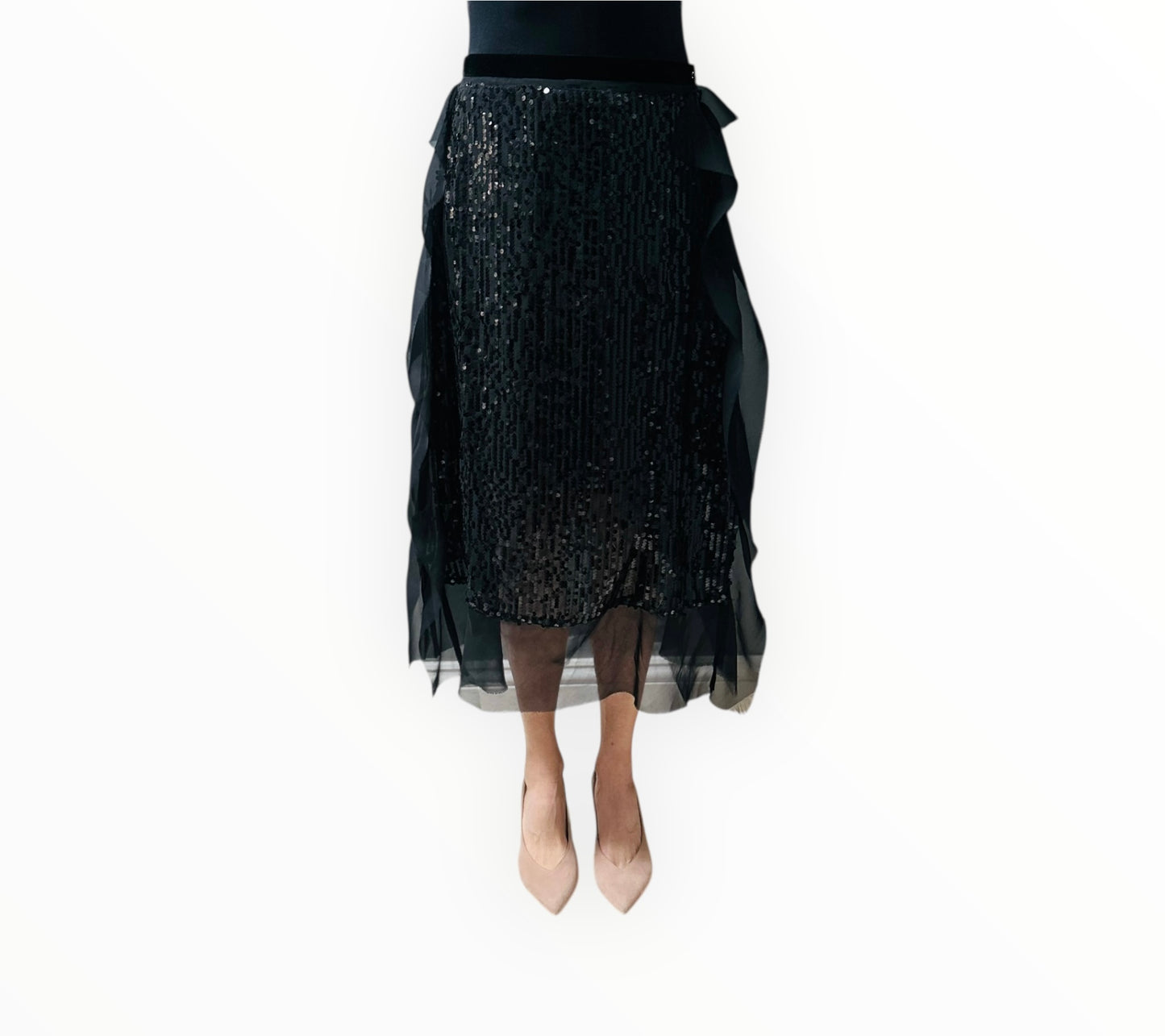 Sacai Sequin Skirt - Black - Size 3
