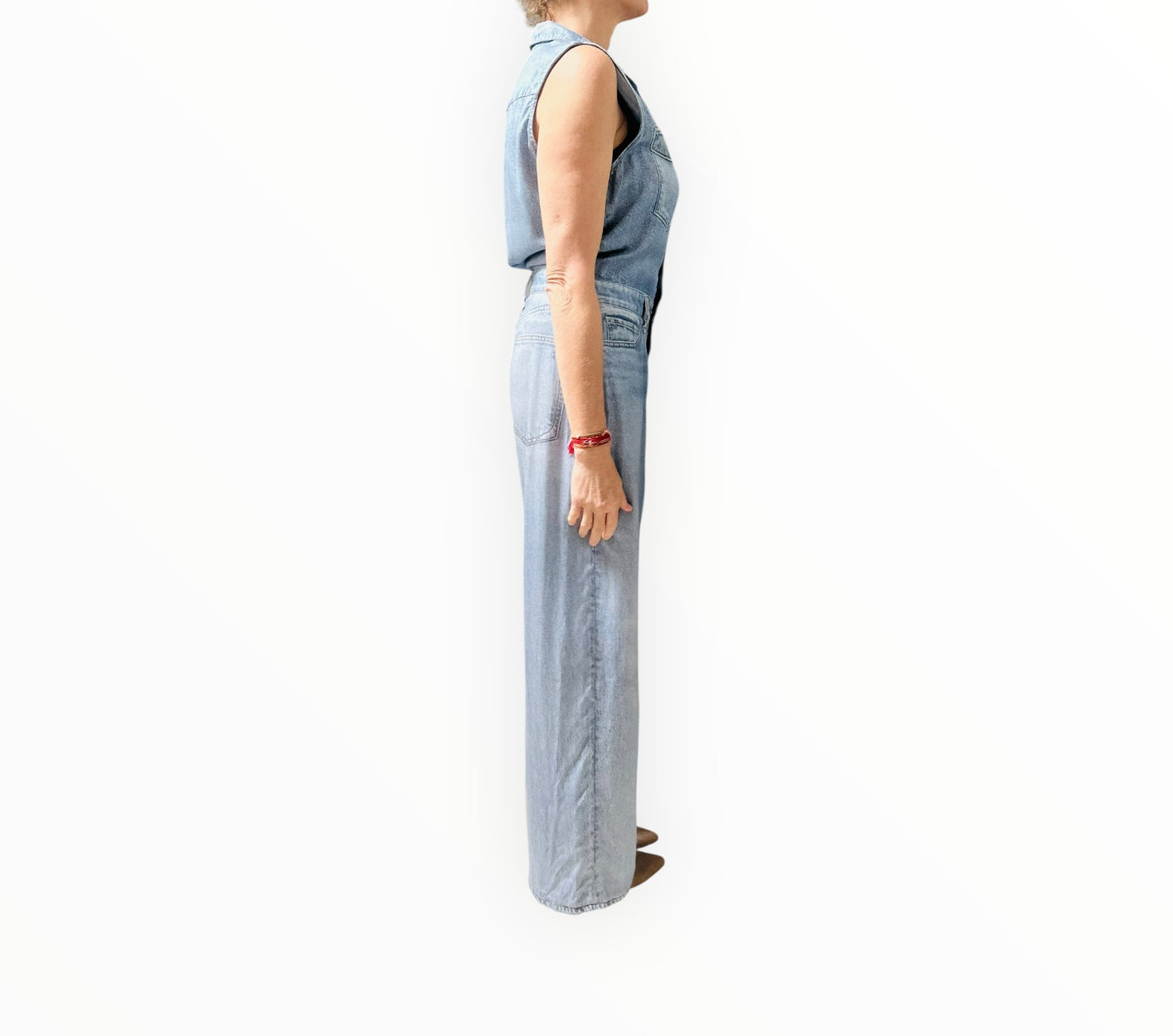 Rag & Bone Miramar Denim Jumpsuit - Light Blue - Size M