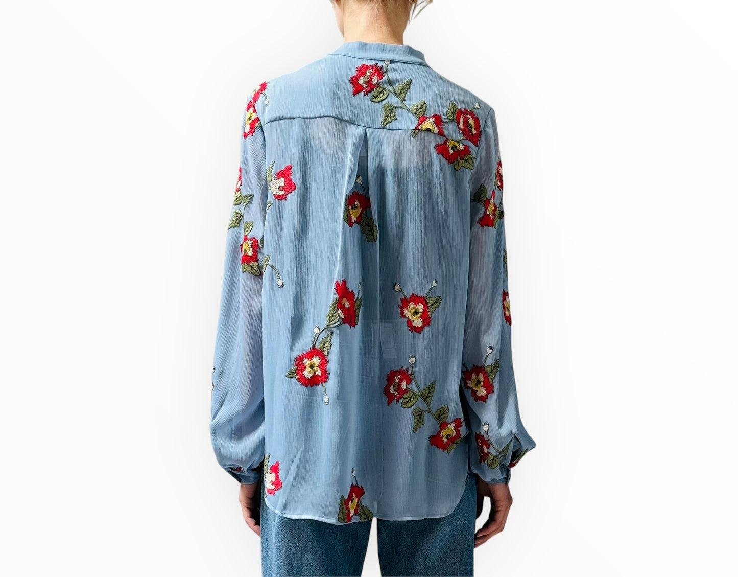 Rag & Bone Embroidered Shirt - Blue - Size S