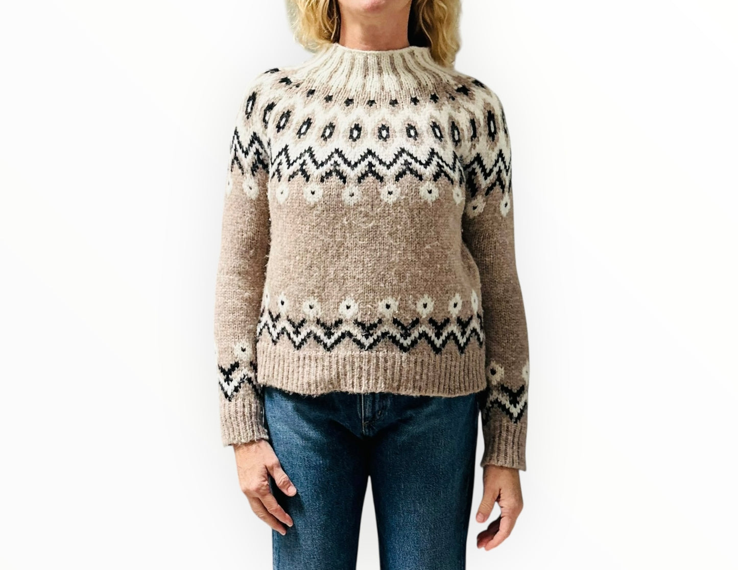 Moncler Fair Isle Sweater - Beige - Size S