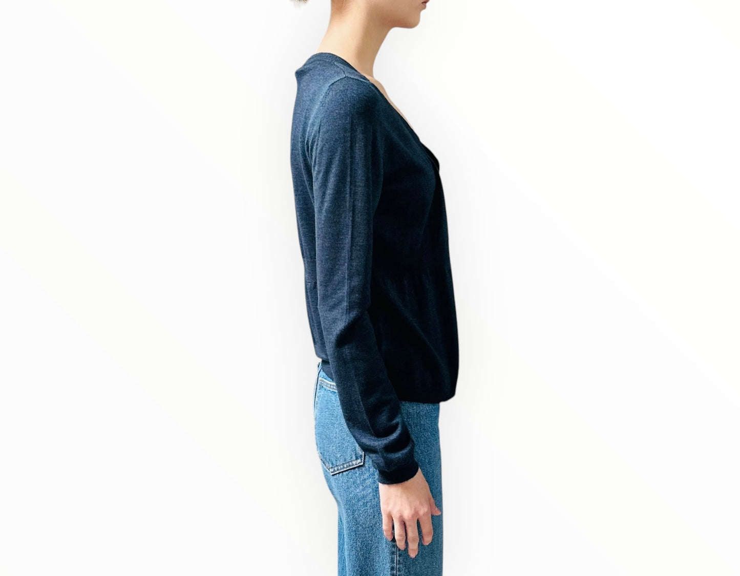 Marni Rib Detail Waist Cardigan - Petrol - Size 44
