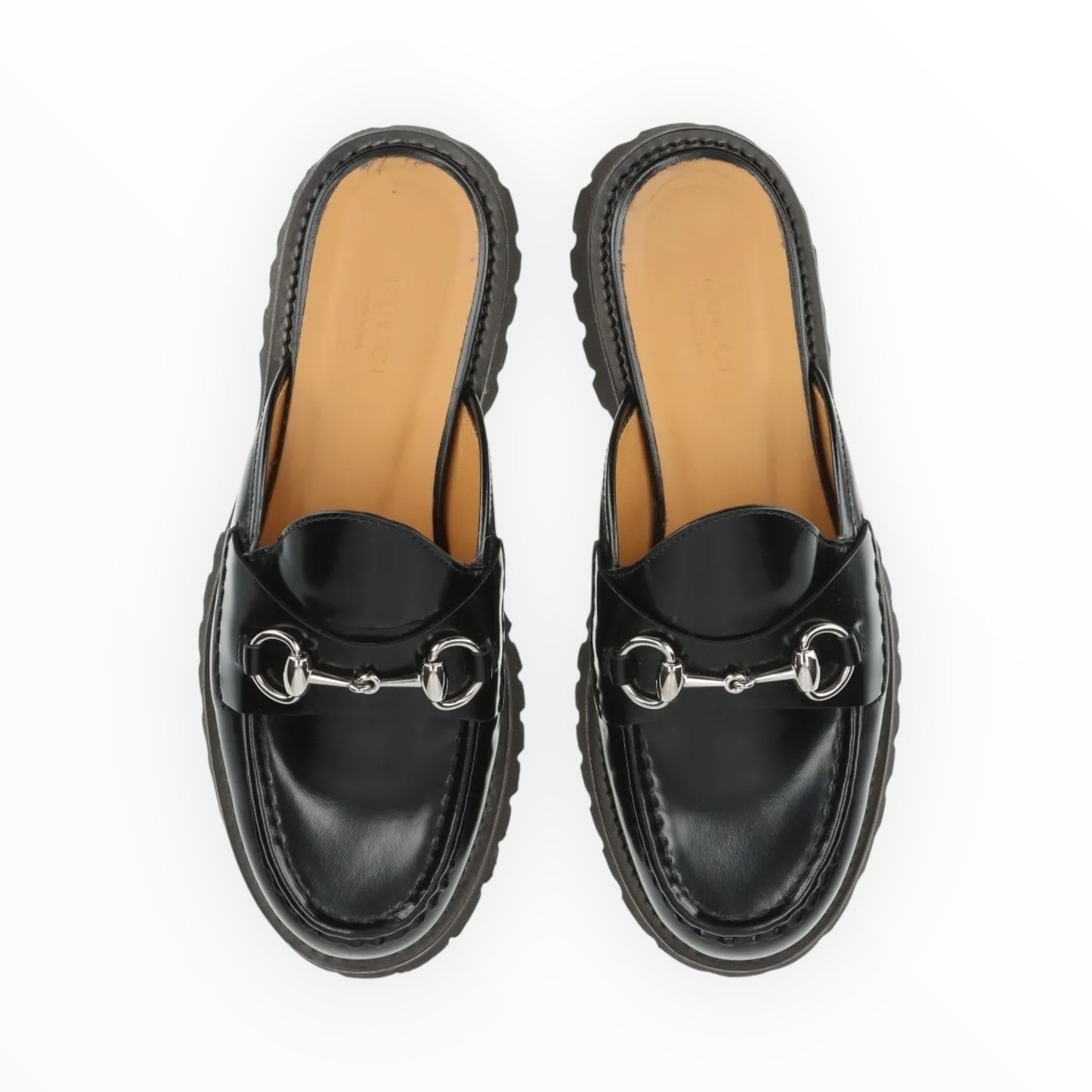 Gucci Horsebit Lug Mules - Black - Size 37