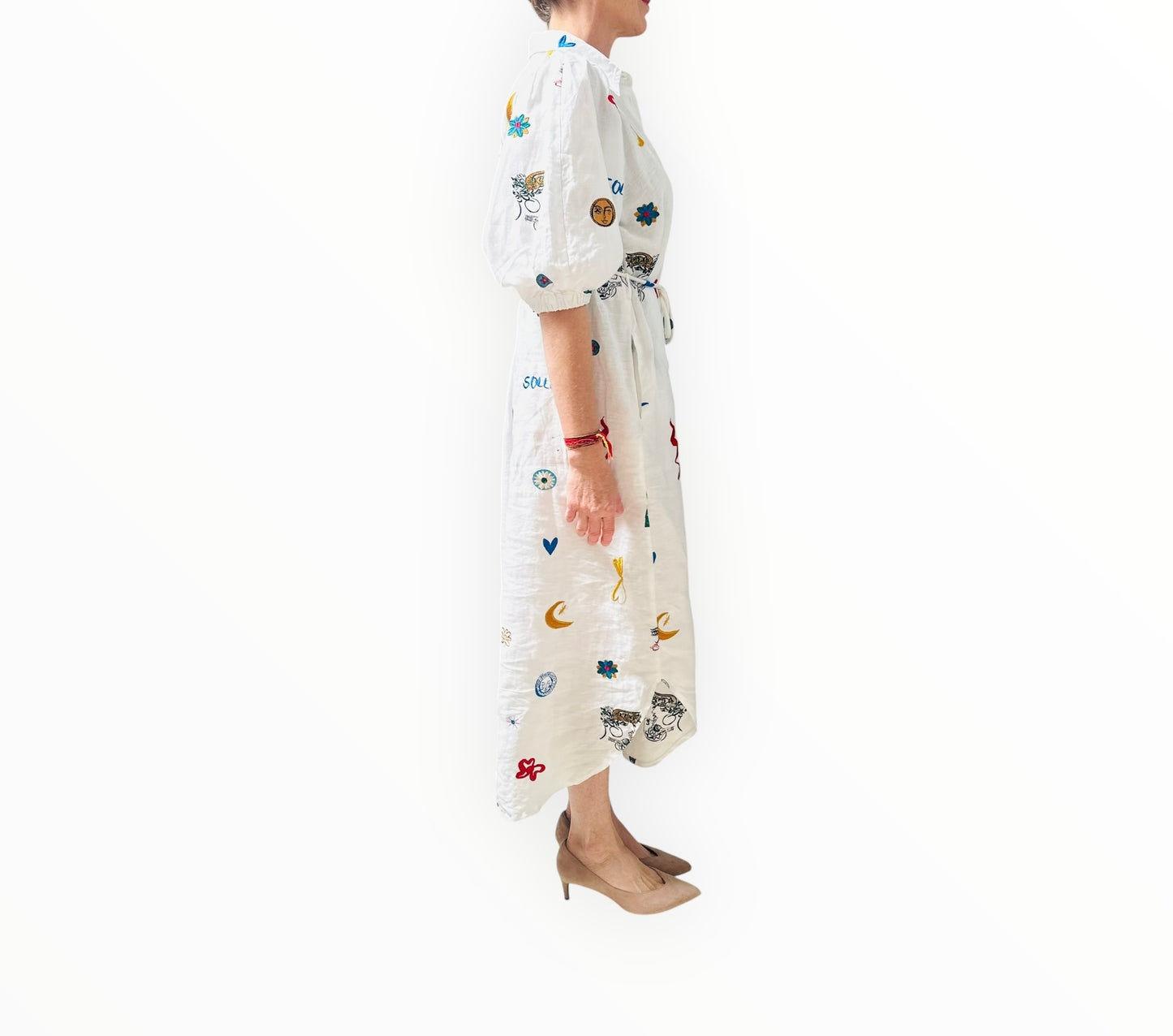Alemais Soleil Embroidered Shirtdress - White - Size AU12