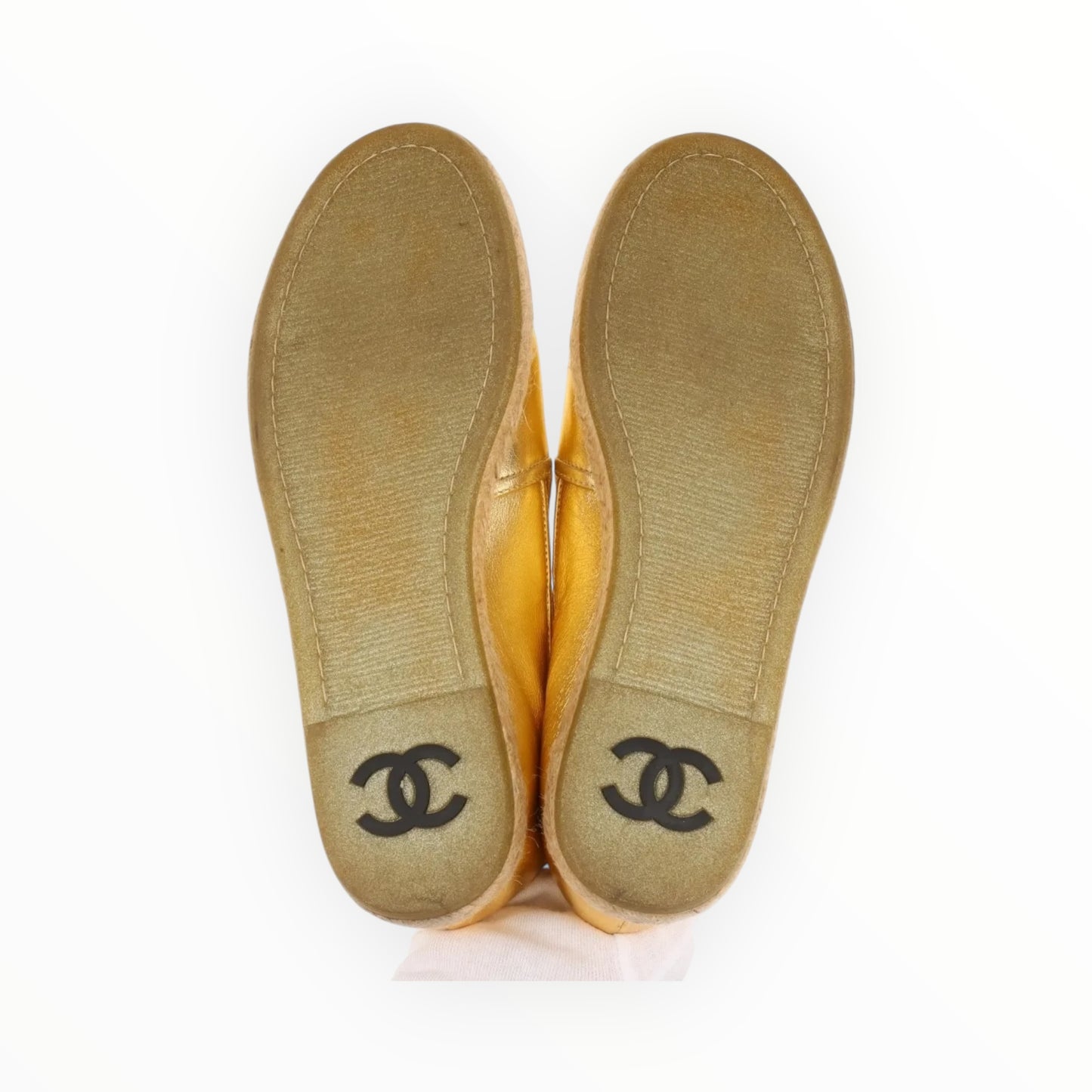 Chanel Leather Espadrilles - Gold - Size 39