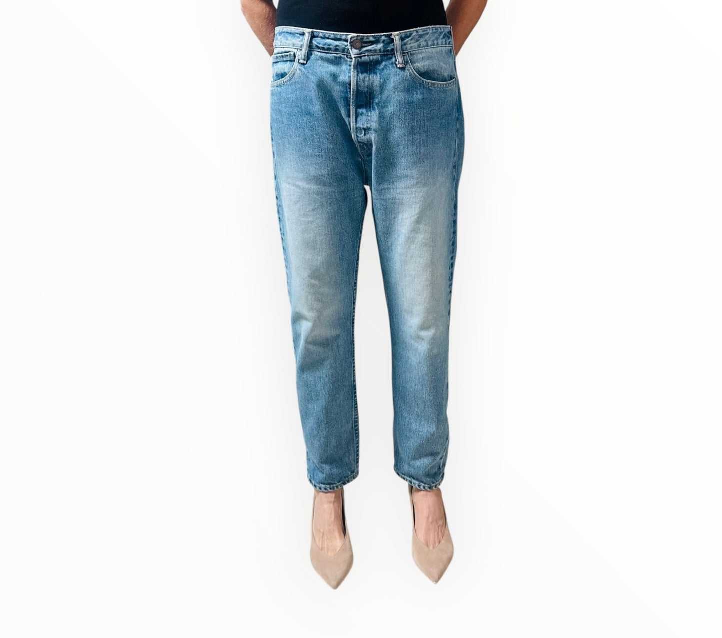 Bassike Classic Crop Jeans - Blue - Size 32