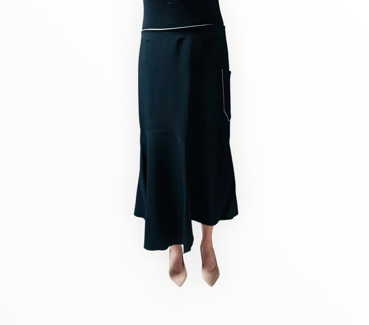 Bassike Side Pocket Skirt - Black - Size 3