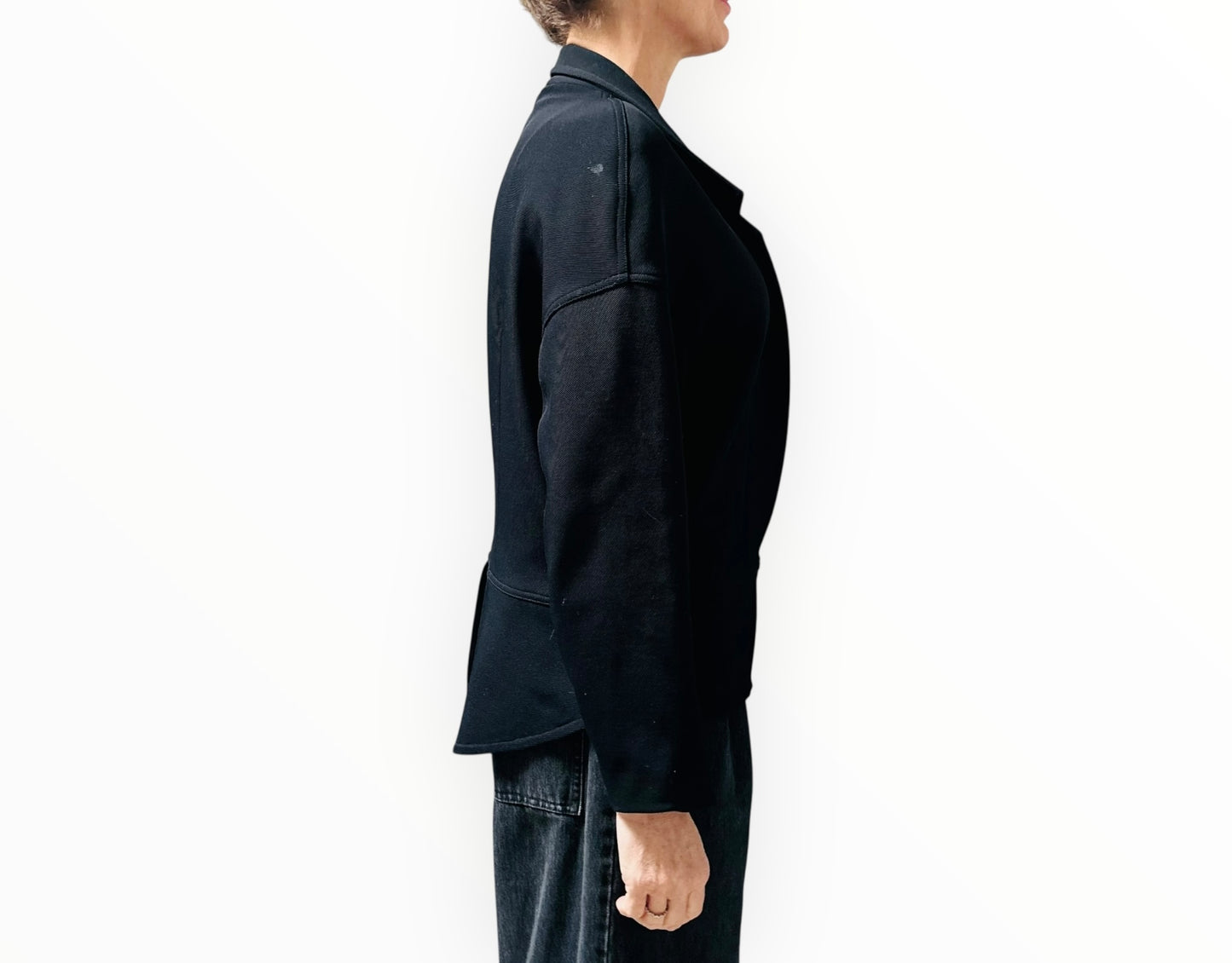 Bassike Cropped Jacket - Black - Size 1