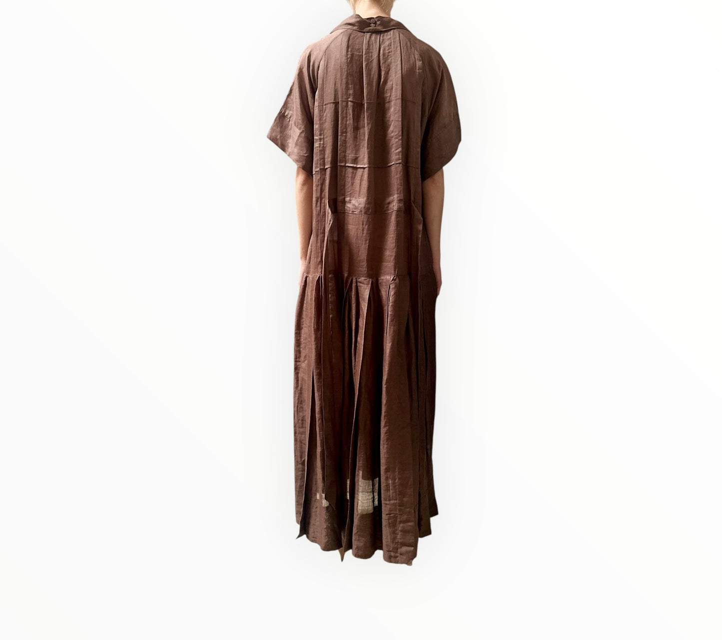 Lee Mathews Pintuck Front Dress - Chocolate - Size 2