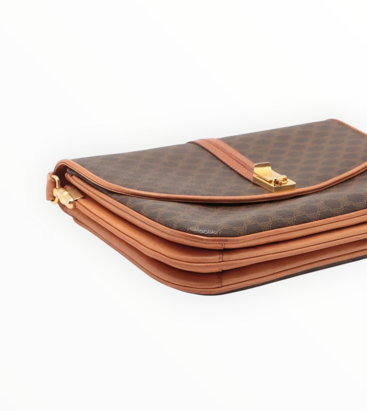 Celine Trio Crossbody Bag - Tan - H19cm x W24cm X D3.5cm