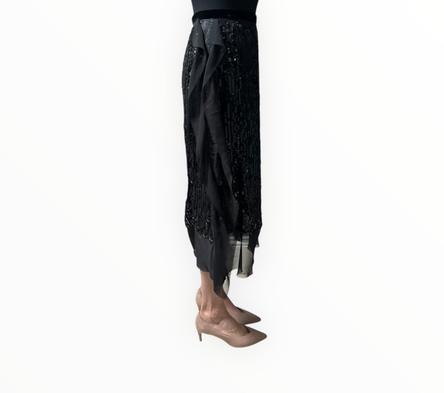 Sacai Sequin Skirt - Black - Size 3