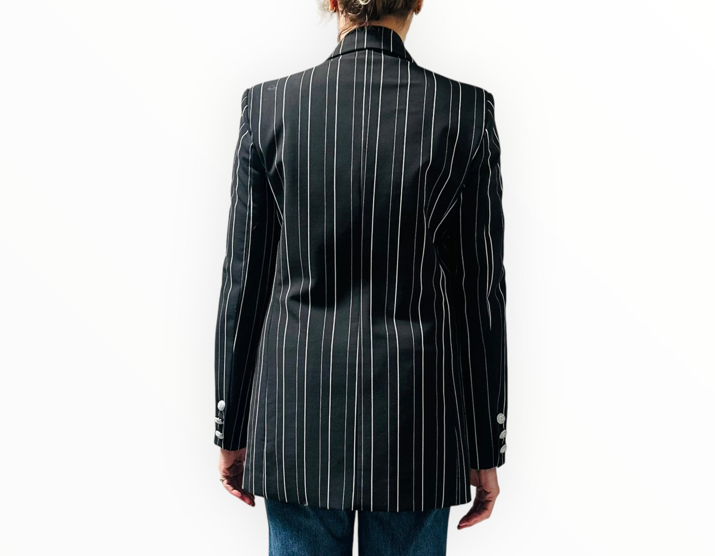 Pinko Striped Blazer - Black/White - Size 40