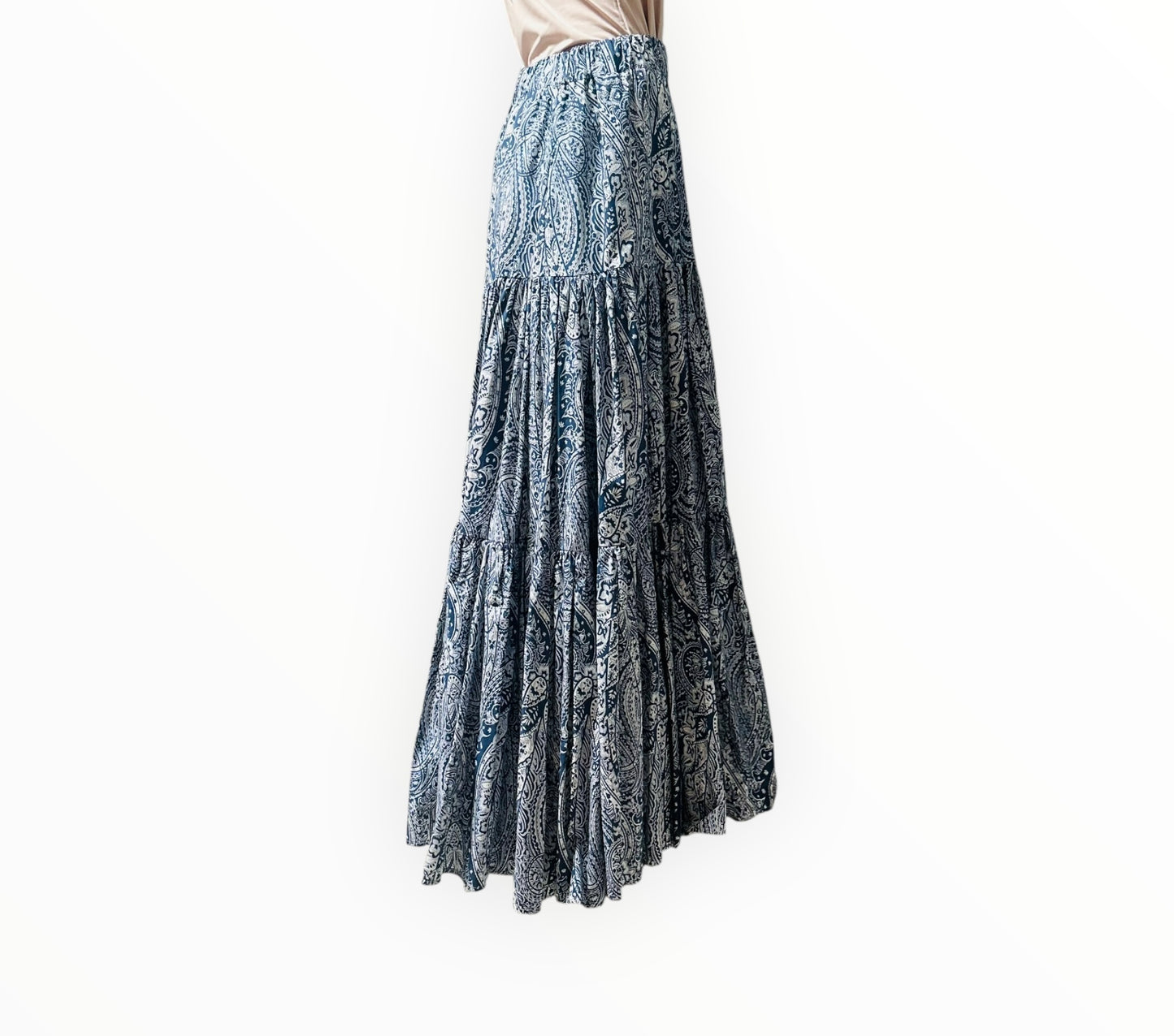 La DoubleJ Bandana Print Skirt - Blue/White - Size L