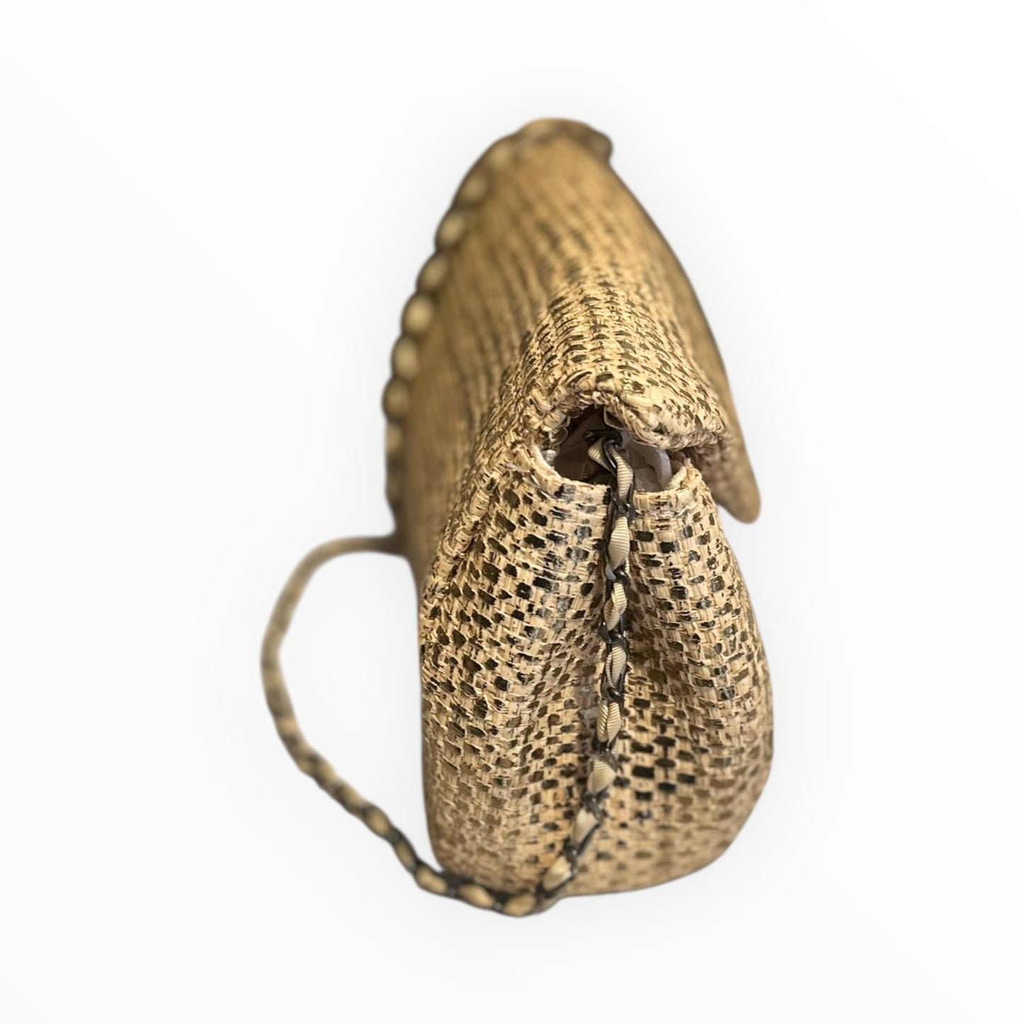 Maria La Rosa Raffia Shoulder Bag - Gold