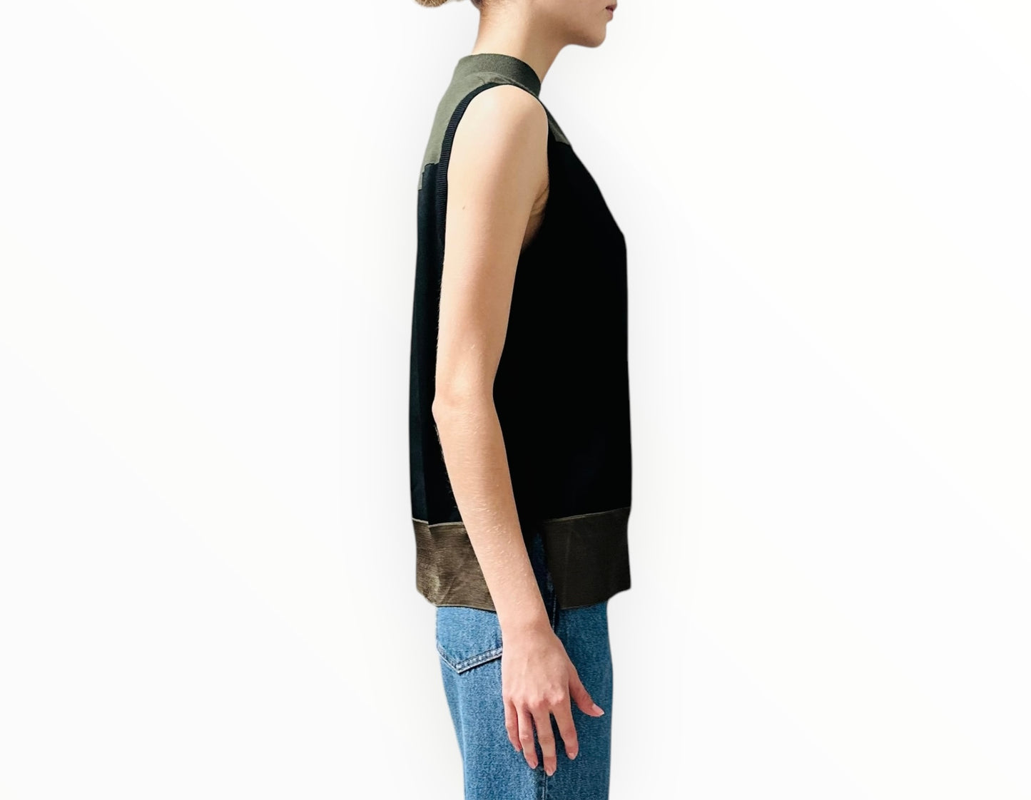 Rag & Bone Combo Vest - Black/Khaki - Size M