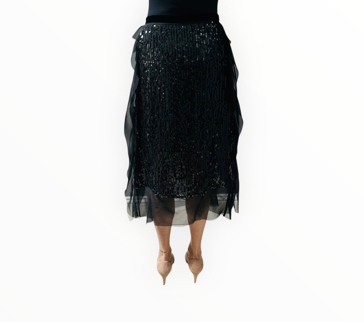 Sacai Sequin Skirt - Black - Size 3