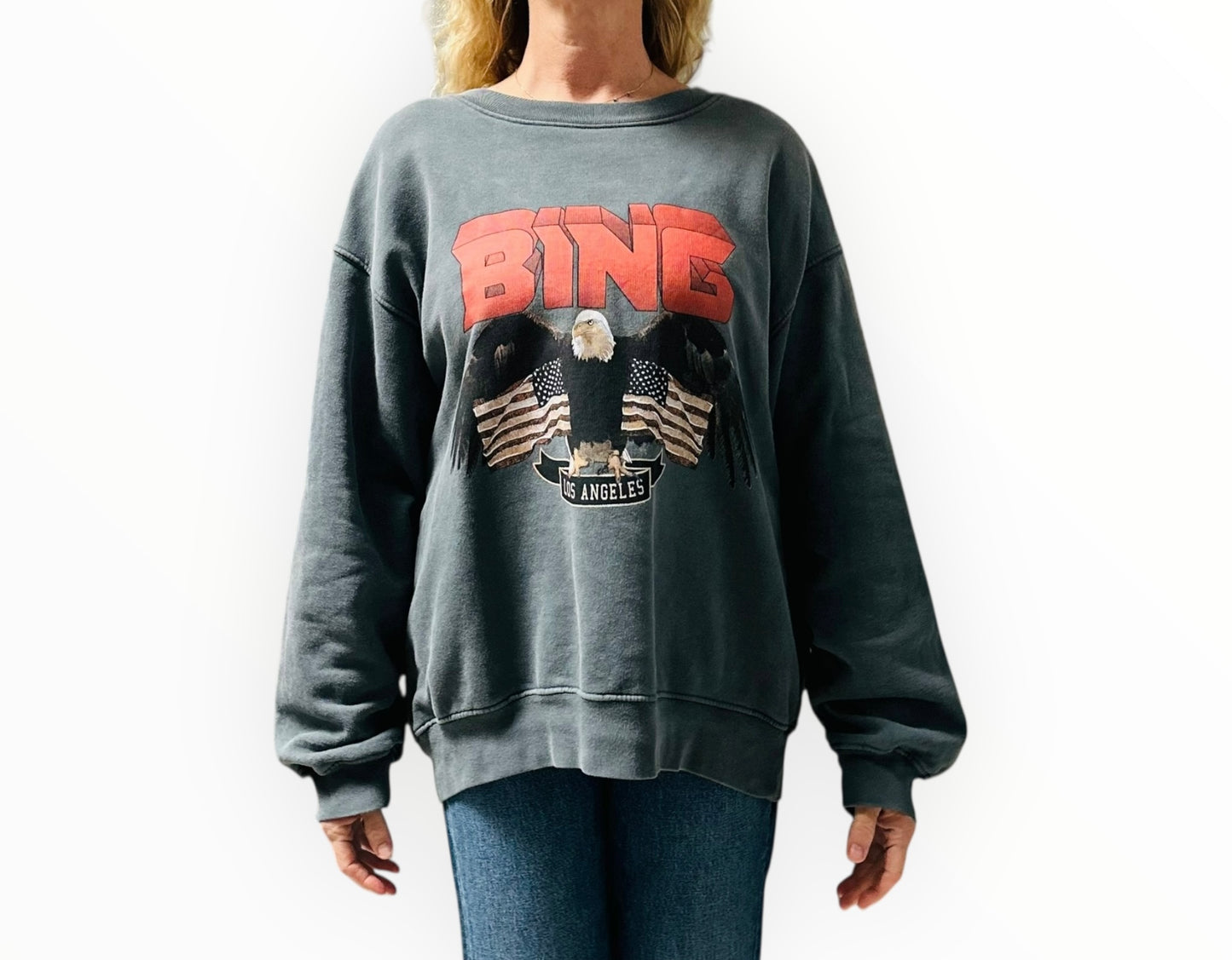 Anine Bing Los Angeles Sweatshirt - Charcoal - Size XL