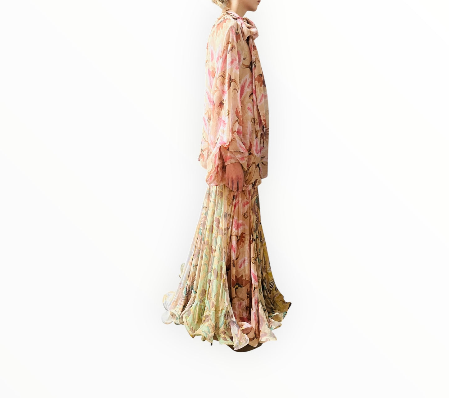 Zimmermann Eden Flounce Skirt + Shirt - Multi - Size 3