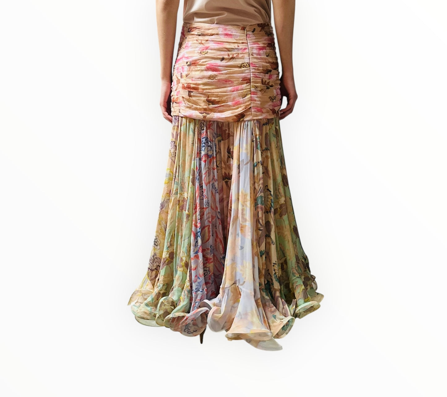 Zimmermann Eden Flounce Skirt + Shirt - Multi - Size 3
