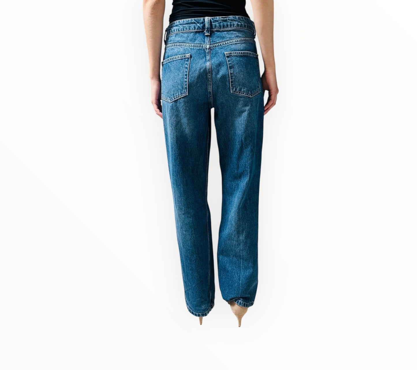 Raey High Waist Jeans - Mid Blue - Size 28