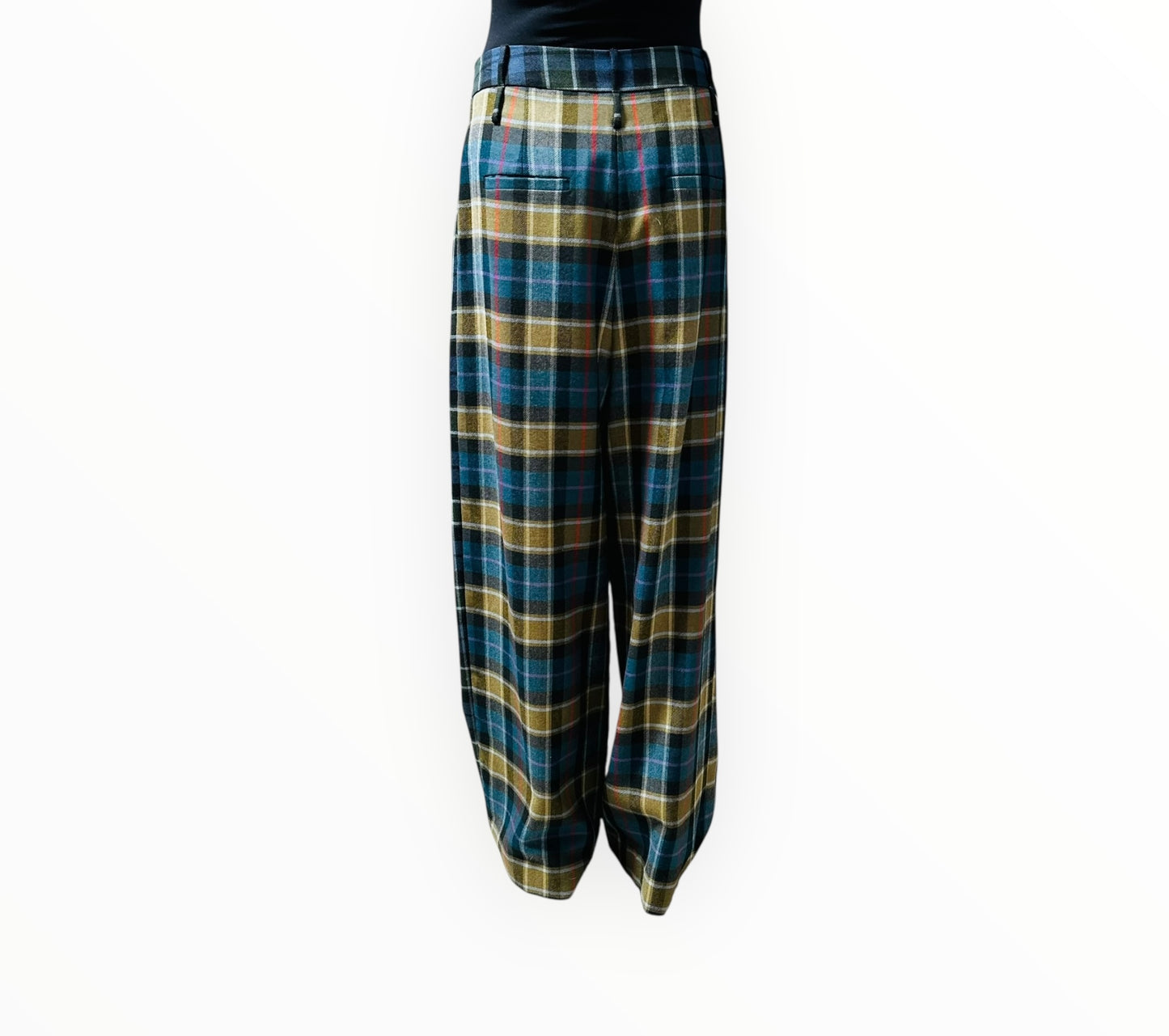 Tibi Tricolour Wool Pants - Multi - Size M