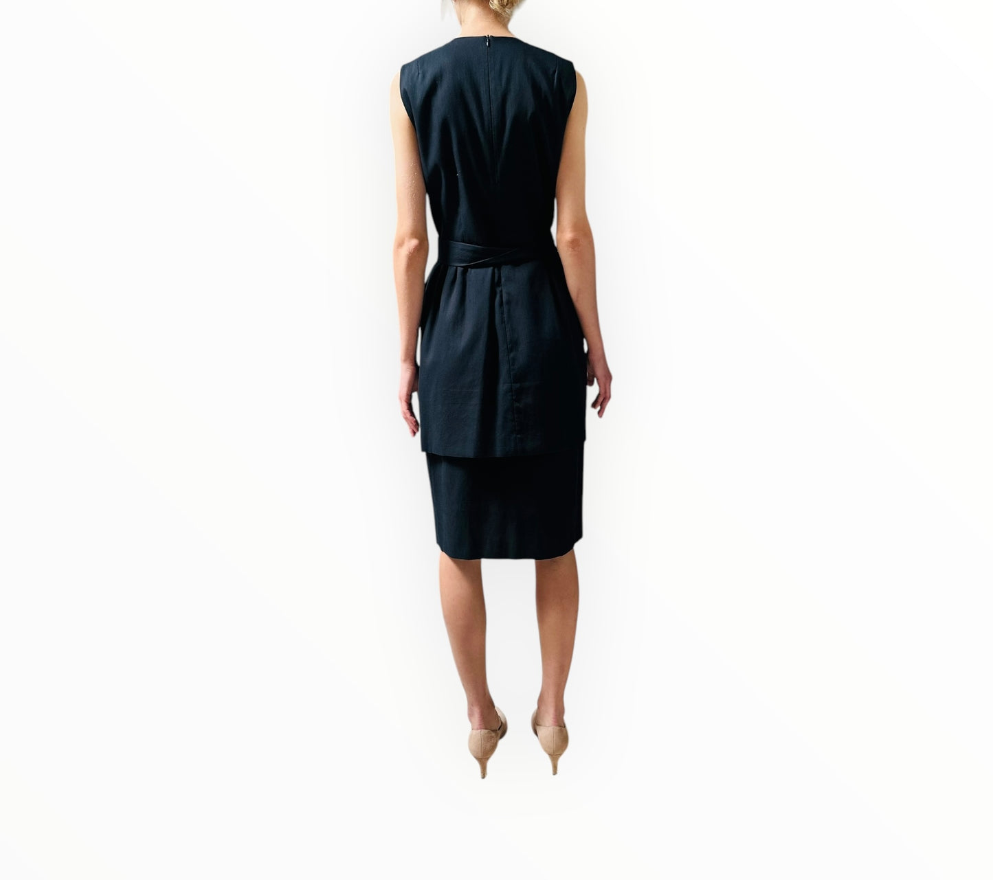 Dries Van Noten Double Skirt Dress - Navy - Size 38