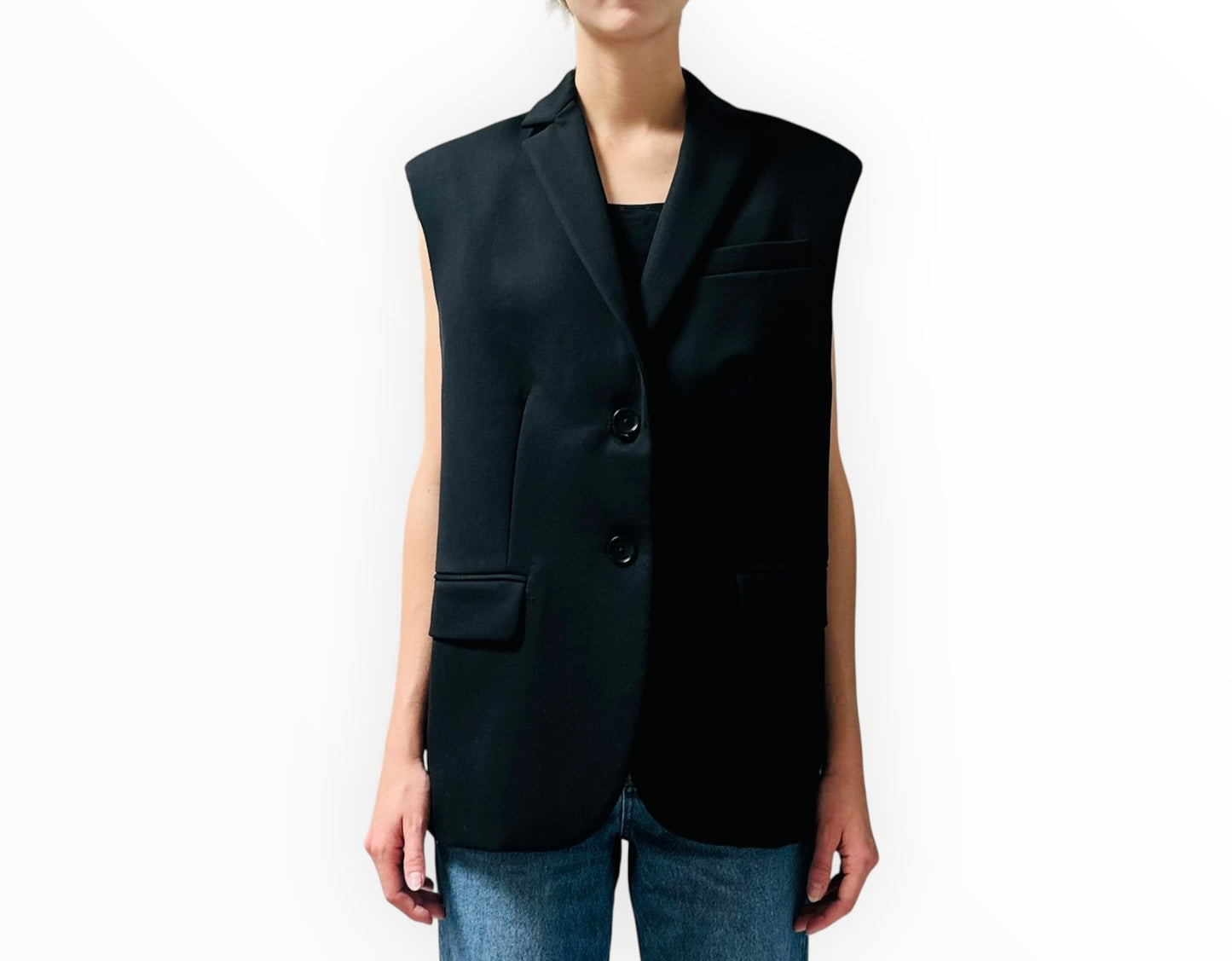 Anine Bing Wool Vest -Black - Size 32- XS