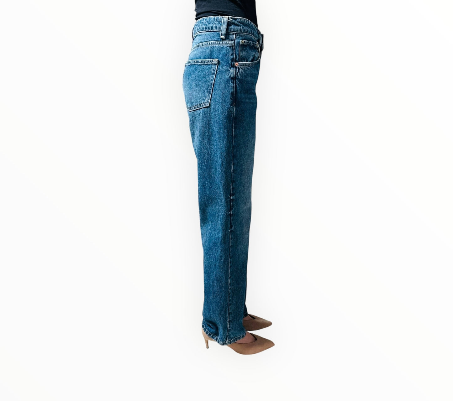 Raey High Waist Jeans - Mid Blue - Size 28