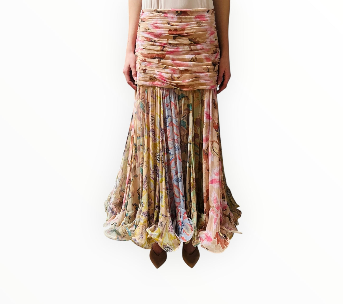 Zimmermann Eden Flounce Skirt + Shirt - Multi - Size 3