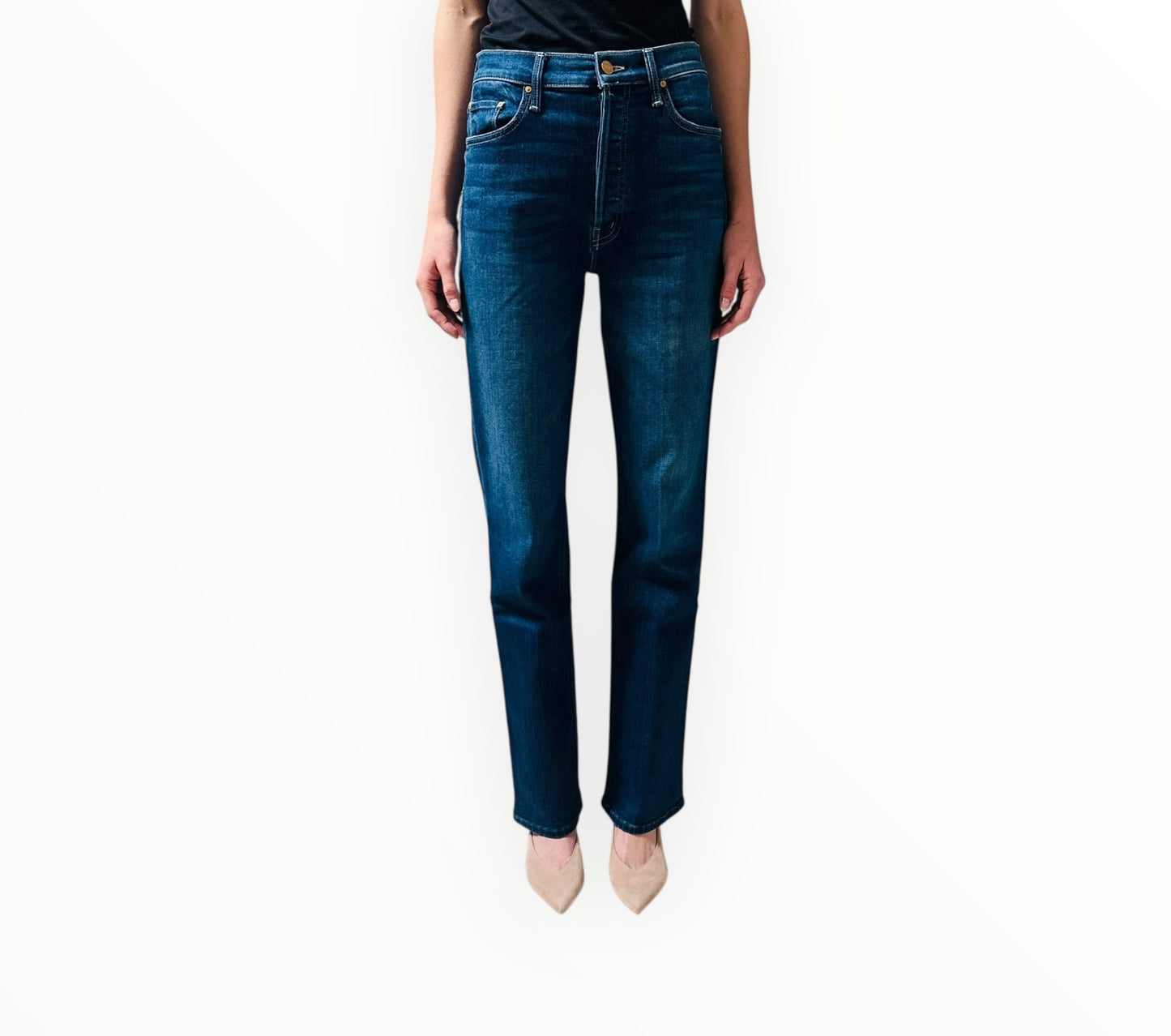 Mother The Tripper Sneak Jeans - Mid Blue - Size 27