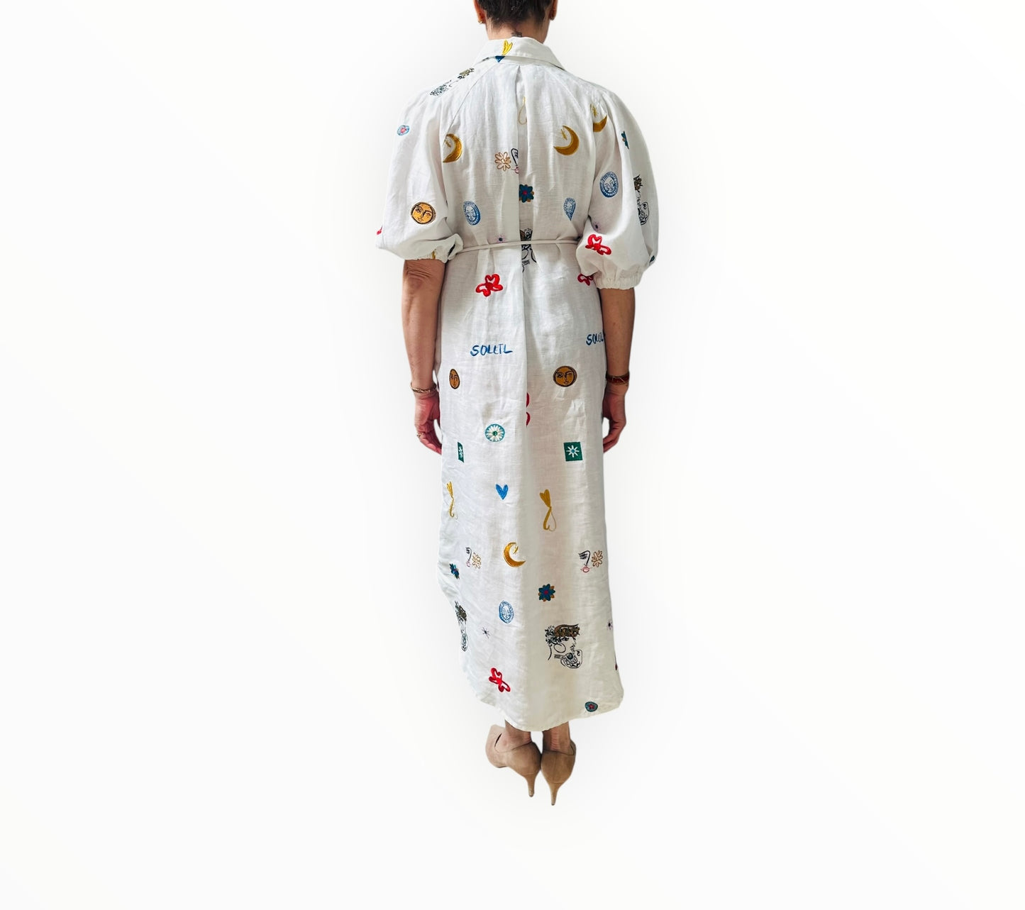 Alemais Soleil Embroidered Shirtdress - White - Size AU12