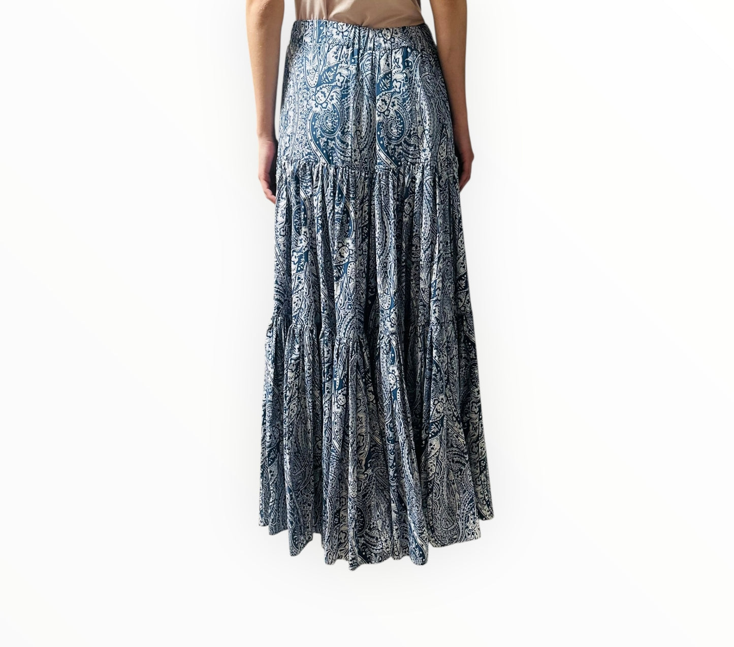 La DoubleJ Bandana Print Skirt - Blue/White - Size L