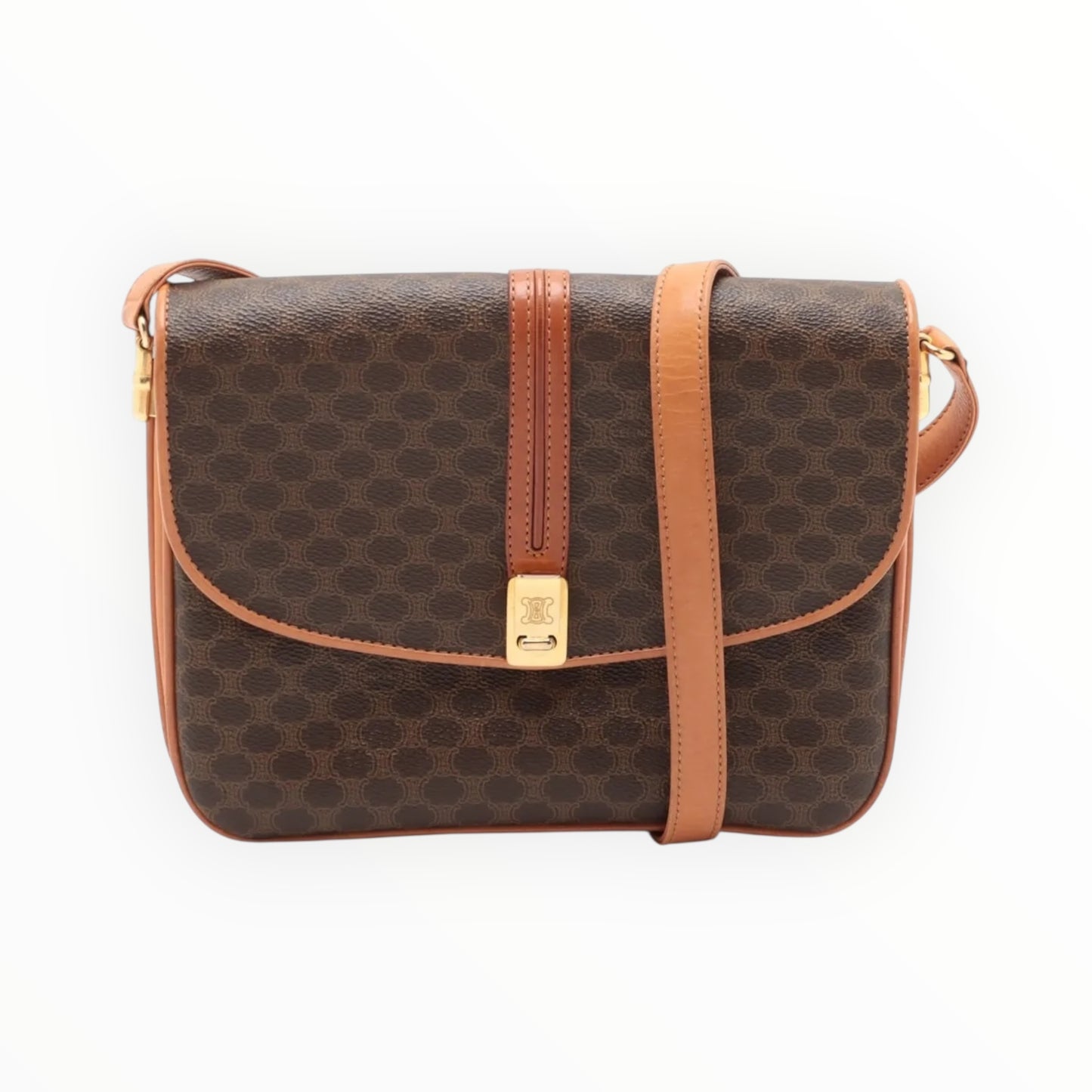 Celine Trio Crossbody Bag - Tan - H19cm x W24cm X D3.5cm