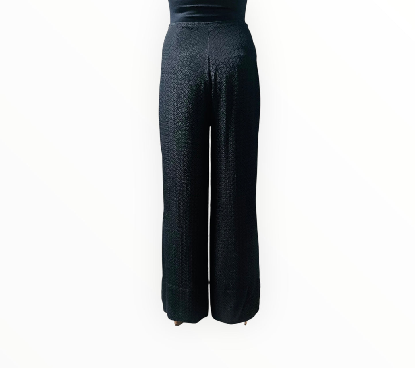 St Agni Textured Silk Pants - Black - Size S
