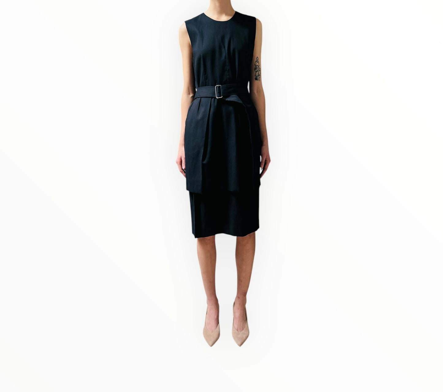 Dries Van Noten Double Skirt Dress - Navy - Size 38