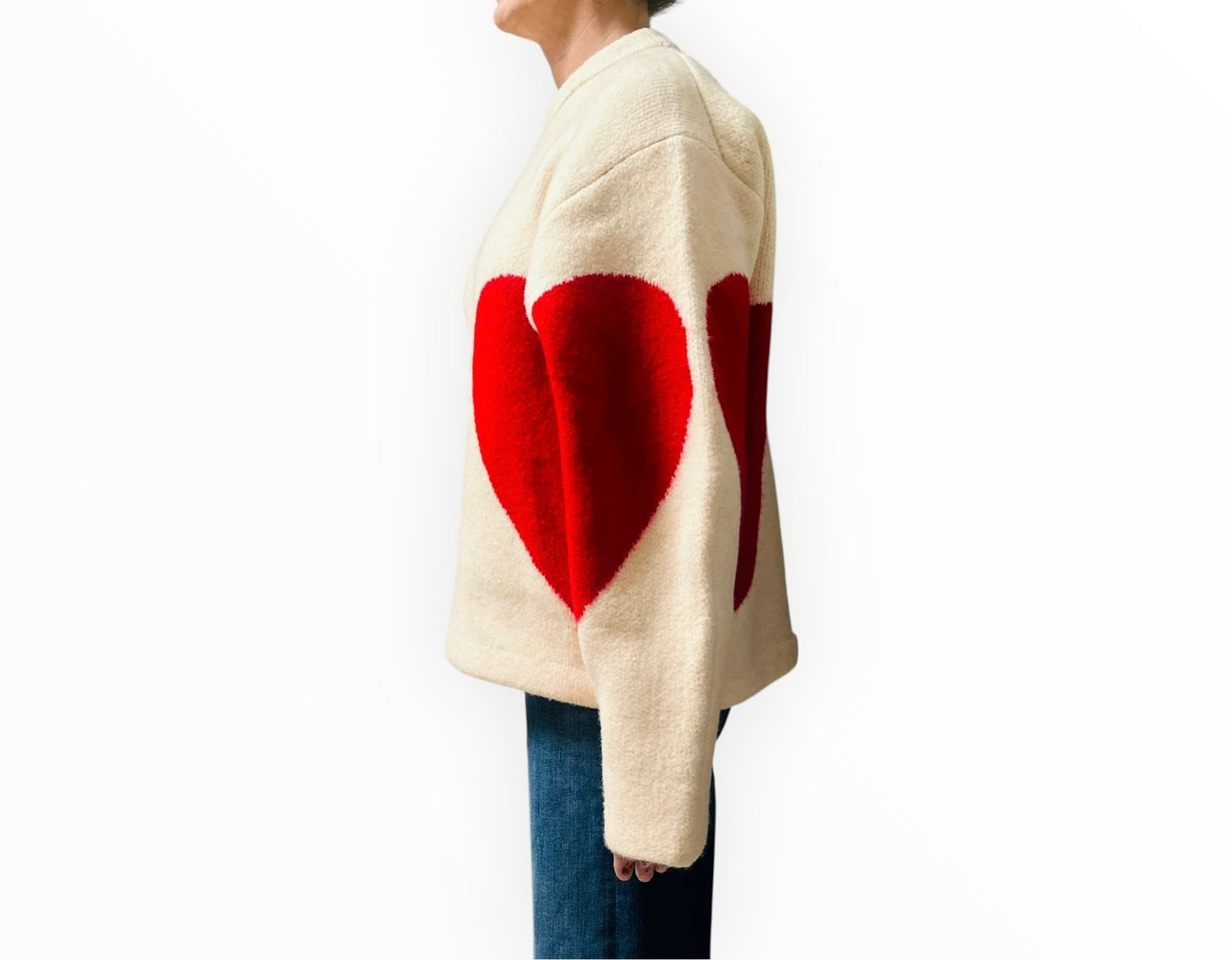 NKNIT Heart Jumper - Cream - Size OS